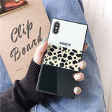 Square Leopard Shell Soft TPU Phone Case Back Cover for iPhone XS Max/XR/XS/X/8 Plus/8/7 Plus/7/6s Plus/6s/6 Plus/6 - halloladies