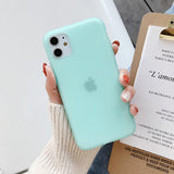 Simple Candy Color Matte Transparent Soft Phone Case Back Cover for iPhone 12 Pro Max/12 Pro/12/12 Mini/SE/11 Pro Max/11 Pro/11/XS Max/XR/XS/X/8 Plus/8 - halloladies