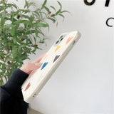 Scrawl Colorful Love Heart PU Soft Phone Case Back Cover for iPhone 12 Pro Max/12 Pro/12/12 Mini/SE/11 Pro Max/11 Pro/11/XS Max/XR/XS/X/8 Plus/8 - halloladies