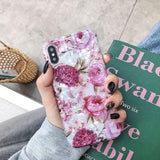 Retro Rose Flower Leaves Shell TPU Phone Case Back Cover for iPhone 11 Pro Max/11 Pro/11/XS Max/XR/XS/X/8 Plus/8/7 Plus/7 - halloladies