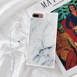 Square Luxury Marble Silicone Phone Case Back Cover for IPhone XS Max/XR/XS/X/8 Plus/8/7 Plus/7/6s Plus/6s/6 Plus/6 - halloladies