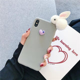 3D Rabbit Candy Color Love Heart Soft Phone Case Back Cover for iPhone 11/11 Pro/11 Pro Max/XS Max/XR/XS/X/8 Plus/8/7 Plus/7 - halloladies
