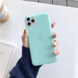 Candy Frosted Solid Color Soft Phone Case Back Cover for iPhone 12 Pro Max/12 Pro/12/12 Mini/SE/11 Pro Max/11 Pro/11/XS Max/XR/XS/X/8 Plus/8 - halloladies