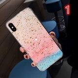 Glitter Gold Foil Gradient Phone Case Back Cover for iPhone 11/11 Pro/11 Pro Max/XS Max/XR/XS/X/8 Plus/8/7 Plus/7 - halloladies