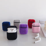 Airpods Plush Furry Wireless Bluetooth Earphone Cases - Solid Color - halloladies