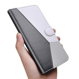Three Colors Patchwork Flip Stand Wallet Phone Case Back Cover - iPhone 11/11 Pro/11 Pro Max/XS Max/XR/XS/X/8 Plus/8/7 Plus/7 - halloladies