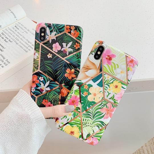 Retro Flower Artistic Geometric Phone Case Back Cover for iPhone 11/11 Pro/11 Pro Max/XS Max/XR/XS/X/8 Plus/8/7 Plus/7 - halloladies