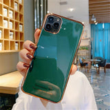 Electroplated Solid Color Letters Transparent Soft Phone Case Back Cover - iPhone 11/11 Pro/11 Pro Max/XS Max/XR/XS/X/8 Plus/8/7 Plus/7 - halloladies