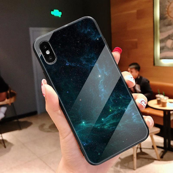 Fantasy Starry Sky Tempered Glass Phone Case Back Cover - iPhone XS Max/XR/XS/X/8 Plus/8/7 Plus/7/6s Plus/6s/6 Plus/6 - halloladies