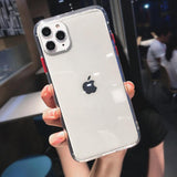 Transparent Candy Color Button Soft Phone Case Back Cover - iPhone 11/11 Pro/11 Pro Max/XS Max/XR/XS/X/8 Plus/8/7 Plus/7 - halloladies