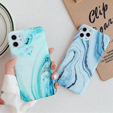 Retro Marble Wave Texture Soft Phone Case Back Cover - iPhone 11/11 Pro/11 Pro Max/XS Max/XR/XS/X/8 Plus/8/7 Plus/7 - halloladies