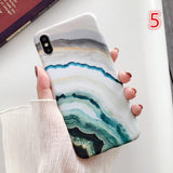 Retro Texture marble Soft IMD Phone Case Back Cover - iPhone 11 Pro Max/11 Pro/11/XS Max/XR/XS/X/8 Plus/8/7 Plus/7 - halloladies