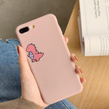 Cartoon Cute Dinosaur Matte Couple Phone Case Back Cover for iPhone 12 Pro Max/12 Pro/12/12 Mini/SE/11 Pro Max/11 Pro/11/XS Max/XR/XS/X/8 Plus/8 - halloladies