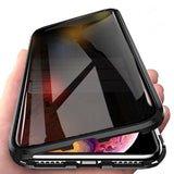 Privacy Magnet Metal Tempered Glass Phone Case Back Cover - iPhone 11 Pro Max/11 Pro/11/XS Max/XR/XS/X/8 Plus/8/7 Plus/7 - halloladies