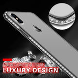 Fashion Bling Diamond Clear Crystal Soft TPU Phone Case Back Cover for iPhone XS Max/XR/XS/X/8 Plus/8/7 Plus/7/6s Plus/6s/6 Plus/6 - halloladies