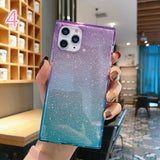 Glitter Paper Square Phone Case Back Cover - iPhone 12 Pro Max/12 Pro/12/12 Mini/SE/11 Pro Max/11 Pro/11/XS Max/XR/XS/X/8 Plus/8 - halloladies