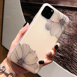 Simple Lace Matte Lotus Phone Case Back Cover - iPhone 12 Pro Max/12 Pro/12/12 Mini/SE/11 Pro Max/11 Pro/11/XS Max/XR/XS/X/8 Plus/8 - halloladies
