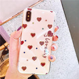 Blue-ray Love Heart Crystal Rhinstone Soft Phone Case Back Cover - iPhone 11 Pro Max/11 Pro/11/XS Max/XR/XS/X/8 Plus/8/7 Plus/7 - halloladies