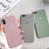 Love Heart Candy Color Soft Phone Case Back Cover for iPhone 12 Pro Max/12 Pro/12/12 Mini/SE/11 Pro Max/11 Pro/11/XS Max/XR/XS/X/8 Plus/8 - halloladies