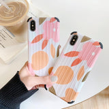 Pink Flower Stripe Phone Case Back Cover - iPhone 11 Pro Max/11 Pro/11/XS Max/XR/XS/X/8 Plus/8/7 Plus/7 - halloladies