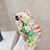 Retro Flower Artistic Geometric Phone Case Back Cover for iPhone 11/11 Pro/11 Pro Max/XS Max/XR/XS/X/8 Plus/8/7 Plus/7 - halloladies