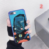 Creative Cartoon Blue-ray Space Planet Moon Star Phone Case Back Cover - iPhone 11/11 Pro/11 Pro Max/XS Max/XR/XS/X/8 Plus/8/7 Plus/7 - halloladies