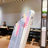 Cute Cartoon Watercolor Smile Silicone iPhone Case -side