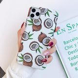 Fruit Avocado Fig Cartoon Soft Phone Case Back Cover for iPhone 12 Pro Max/12 Pro/12/12 Mini/SE/11 Pro Max/11 Pro/11/XS Max/XR/XS/X/8 Plus/8 - halloladies