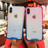 Luxury Gradient Colorful Bumper Soft Phone Case Back Cover - iPhone 12 Pro Max/12 Pro/12/12 Mini/SE/11 Pro Max/11 Pro/11/XS Max/XR/XS/X/8 Plus/8 - halloladies