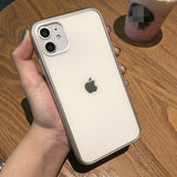 Plating Edge Transparent Matte Soft TPU Phone Case Back Cover for iPhone 11/11 Pro/11 Pro Max/XS Max/XR/XS/X/8 Plus/8/7 Plus/7 - halloladies