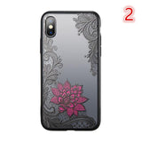 3D Relief Lace Flower Phone Case Back Cover for iPhone 11/11 Pro/11 Pro Max/XS Max/XR/XS/X/8 Plus/8/7 Plus/7 - halloladies
