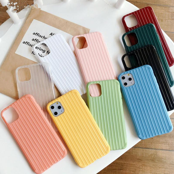 Curved Suitcase Plain Soft Phone Case Back Cover - iPhone 11/11 Pro/11 Pro Max/XS Max/XR/XS/X/8 Plus/8/7 Plus/7 - halloladies