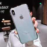 Shining Gradient Diamond Framework Clear iPhone Case Back Cover for XS Max/XR/XS/X/8 Plus/8/7 Plus/7/6s Plus/6s/6 Plus/6 - halloladies