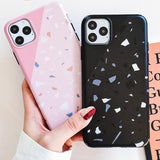 Simple Geometric Marble Couples Soft Phone Case Back Cover - iPhone 11 Pro Max/11 Pro/11/XS Max/XR/XS/X/8 Plus/8/7 Plus/7 - halloladies