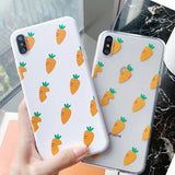 Cute Carrot Soft TPU Phone Case Back Cover for iPhone 11/11 Pro/11 Pro Max/XS Max/XR/XS/X/8 Plus/8/7 Plus/7 - halloladies