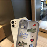 Cartoon Cute Crocodile Soft Phone Case Back Cover for iPhone 12 Pro Max/12 Pro/12/12 Mini/SE/11 Pro Max/11 Pro/11/XS Max/XR/XS/X/8 Plus/8 - halloladies