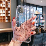 Clear Electroplated Dot Star Love Heart Phone Case Back Cover - iPhone 12 Pro Max/12 Pro/12/12 Mini/SE/11 Pro Max/11 Pro/11/XS Max/XR/XS/X/8 Plus/8 - halloladies