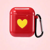 Airpods Wireless Bluetooth Earphone Cases with Pothook - Candy Color Love Heart - halloladies