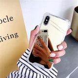 Plating Mirror Airbag Corner Phone Case Back Cover for iPhone XS Max/XR/XS/X/8 Plus/8/7 Plus/7/6s Plus/6s/6 Plus/6 - halloladies