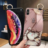 Soft TPU Wrist Strap Phone Holder Phone Case Back Cover for iPhone 11 Pro Max/11 Pro/11/XS Max/XR/XS/X/8 Plus/8/7 Plus/7 - halloladies