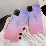 Blu-ray Glitter Glossy Purple Sky Soft Phone Case Back Cover - iPhone 12 Pro Max/12 Pro/12/12 Mini/SE/11 Pro Max/11 Pro/11/XS Max/XR/XS/X/8 Plus/8 - halloladies