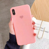 Monochrome Love Heart With Dust Plug Phone Case Back Cover - iPhone XS Max/XR/XS/X/8 Plus/8/7 Plus/7/6s Plus/6s/6 Plus/6 - halloladies