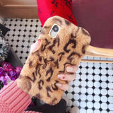 Cute Warm Furry Leopard Phone Case Back Cover for iPhone 11 Pro Max/11 Pro/11/XS Max/XR/XS/X/8 Plus/8/7 Plus/7 - halloladies