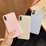 Simple Solid Color Spots Fabric Phone Case Back Cover - iPhone 11/11 Pro/11 Pro Max/XS Max/XR/XS/X/8 Plus/8/7 Plus/7 - halloladies