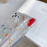 Cute Cartoon Planet Clear Universe Starry Sky Soft Phone Case Back Cover - iPhone 12/12pro/12pro max/12 mini/11/11 Pro/11 Pro Max/XS Max/XR/XS/X/8 Plus/8/7 Plus/7 - halloladies