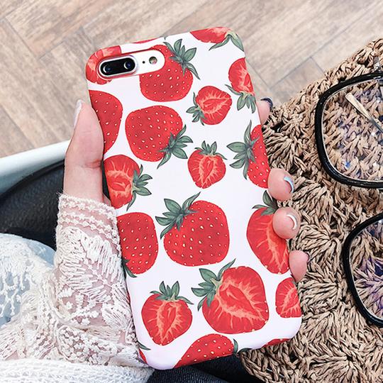 Cute Summer Fruit Strawberry Soft Phone Case Back Cover for iPhone XS Max/XR/XS/X/8 Plus/8/7 Plus/7/6s Plus/6s/6 Plus/6 - halloladies