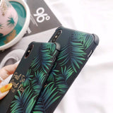 Fashion Splicing Plant Banana Leaf Phone Case Back Cover - iPhone 11 Pro Max/11 Pro/11/XS Max/XR/XS/X/8 Plus/8/7 Plus/7/6s Plus/6s/6 Plus/6 - halloladies