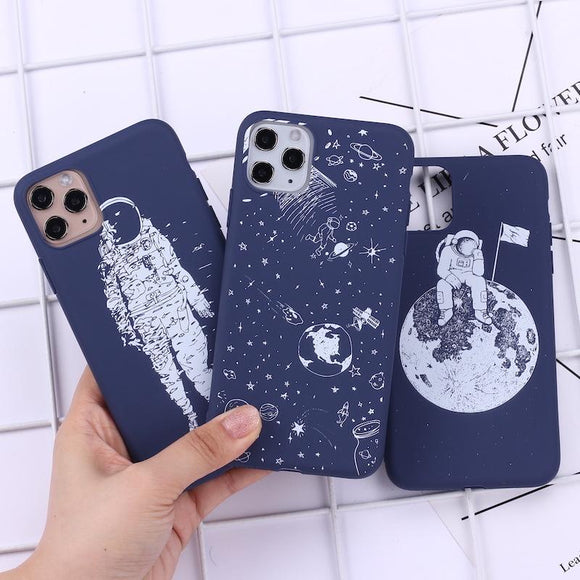 Simple Spaceman Astronaut Planet Soft Phone Case Back Cover - iPhone 11/11 Pro/11 Pro Max/XS Max/XR/XS/X/8 Plus/8/7 Plus/7 - halloladies