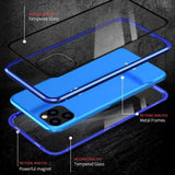 Luxury 360 Magnetic Metal Two Side Tempered Glass Phone Case Back Cover for iPhone 11 Pro Max/11 Pro/11/XS Max/XR/XS/X/8 Plus/8/7 Plus/7/6s Plus/6s/6 Plus/6 - halloladies