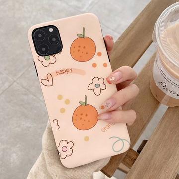 Simple Sweet Cute Orange Phone Case Back Cover for iPhone 11 Pro Max/11 Pro/11/XS Max/XR/XS/X/8 Plus/8/7 Plus/7 - halloladies